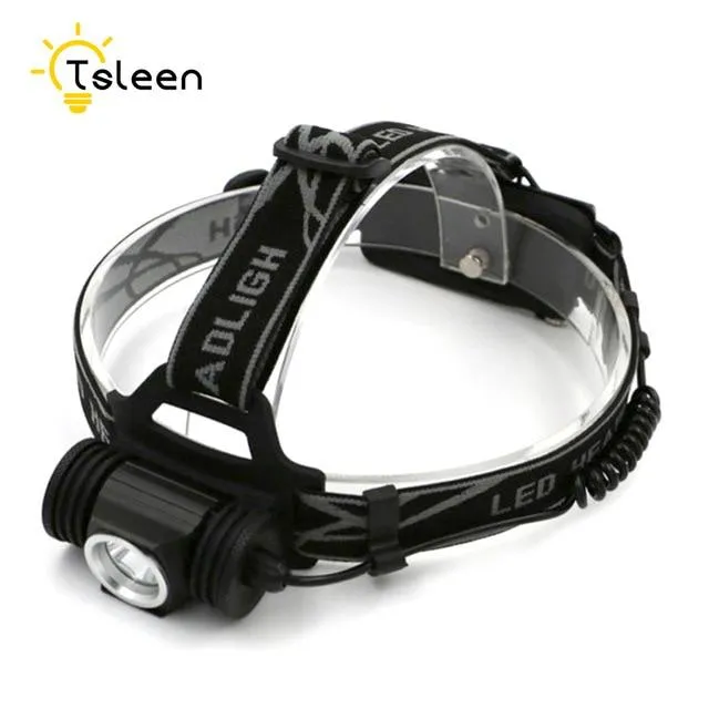 TSLEEN Free Shipping! Waterproof Rechargeable LED Headlamp Camping Flashlight With USB 18650 Battery Head Light Torch Lamp