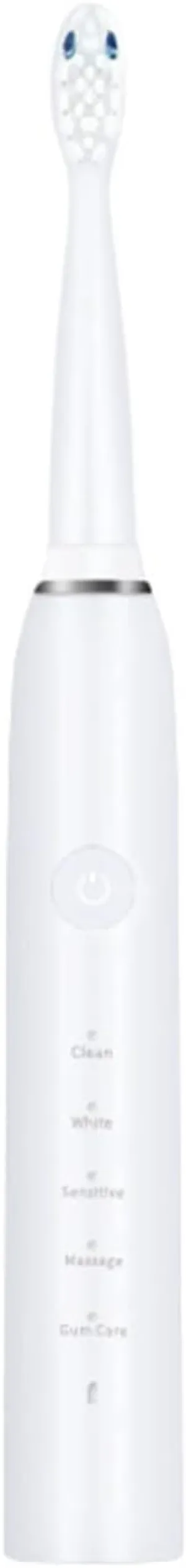 Ultrasonic Electric Toothbrushes, Rechargeable Electric Toothbrush with 5 Modes and Smart Timing, Included 2 Brush Heads and 1 USB Charging Cable (White)