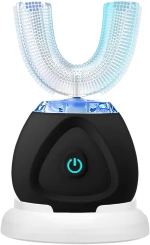 Ultrasonic Toothbrush, Automatic Toothbrush Auto Sonic Toothbrush, Teeth whitening Brush with Timer & Wireless Charging 360° Ultrasonic Electric Toothbrush for Adult, Black