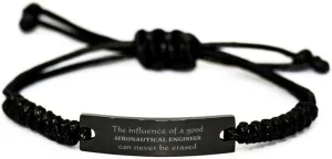 Unique Black Rope Bracelet for Aeronautical Engineers - The Unforgettable Influence of an Aeronautical Engineer - Perfect Graduation Gifts for Aeronautical Engineers and Aviation Enthusiasts