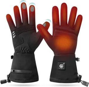 Upgraded Heated Glove Liners for Men Women, Rechargeable Electric Battery Heated Gloves Windproof Winter Glove Liners Thin Gloves Hand Warmer for Ski Snowboarding Hunting