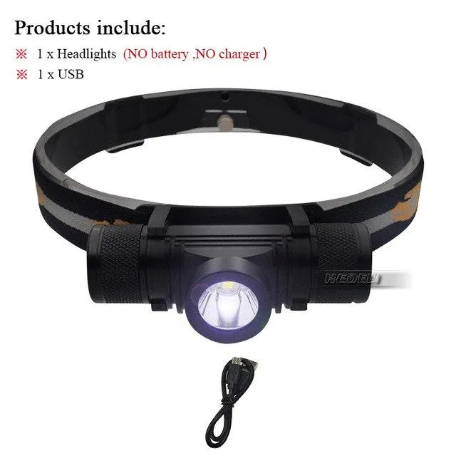 USB headlight  xm l2 camping light led headlamp Head torch flashlight head light waterproof 18650 charge battery hoofdlamp
