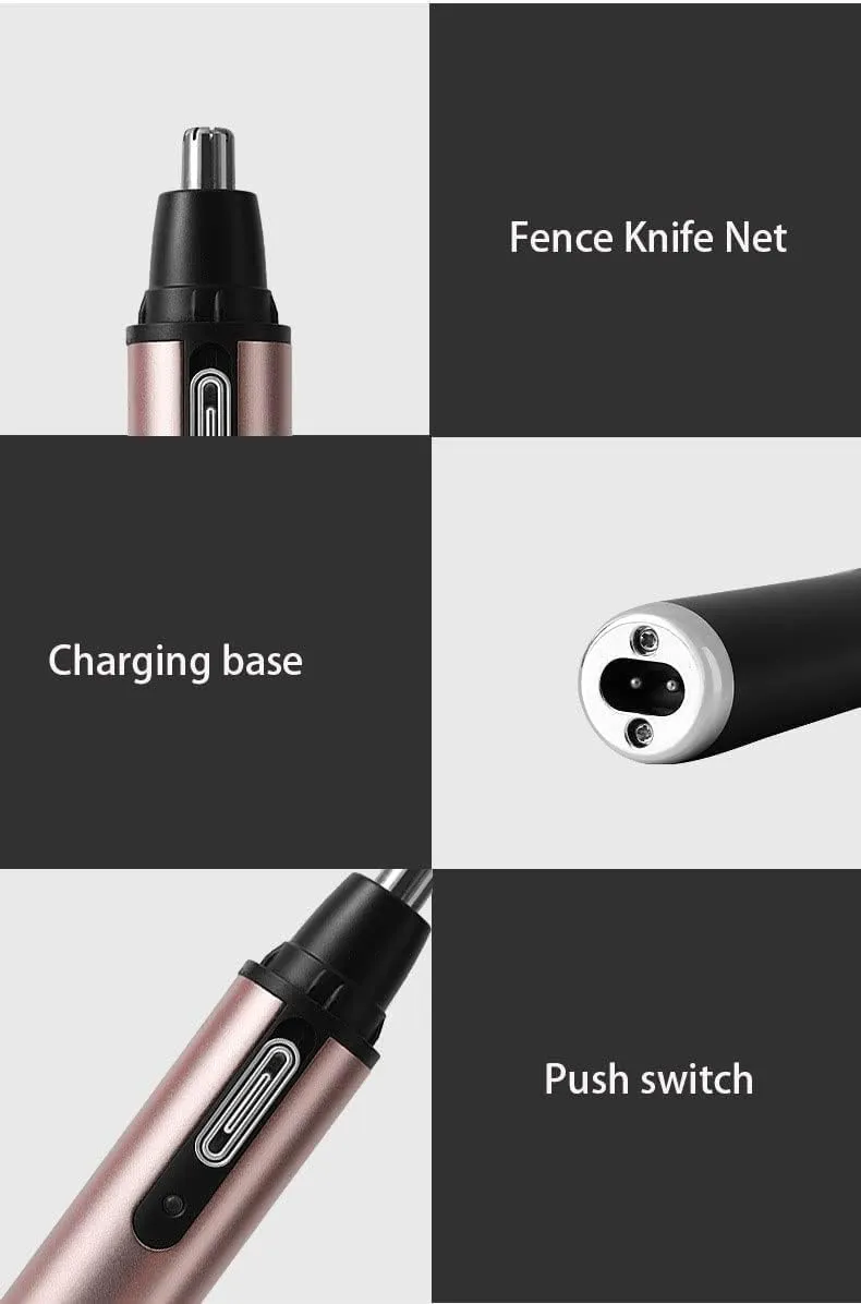USB Rechargeable 4-in-1 Nose Hair Trimmer and Waterproof Eyebrow Razor - Nasal Hair Trimming Tool for Travel, Bathroom, Camping (Color : A)