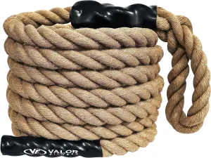 Valor Fitness CLR-25 Sisal Climbing Rope for Cross Training Workout Rope Fitness Ropes Exercise for Gym, 25' Long