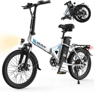 VARUN Electric Bike - Peak 750W Folding Ebike for Adults Up to 40 Miles 20MPH, 48V Removable Lithium-Battery, Stylish 20" Foldable Electric Bicycle Commuter for Women & Men