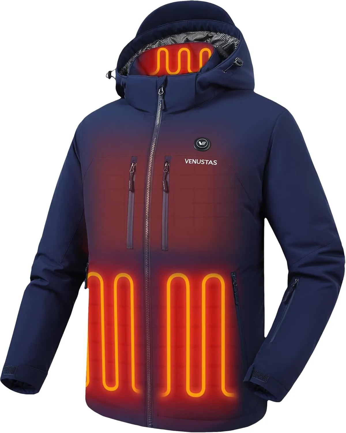 Venustas Heated Jacket for Men, Softshell Electric Heating Utility Coat with 12V Battery, MaxHeat 140°F