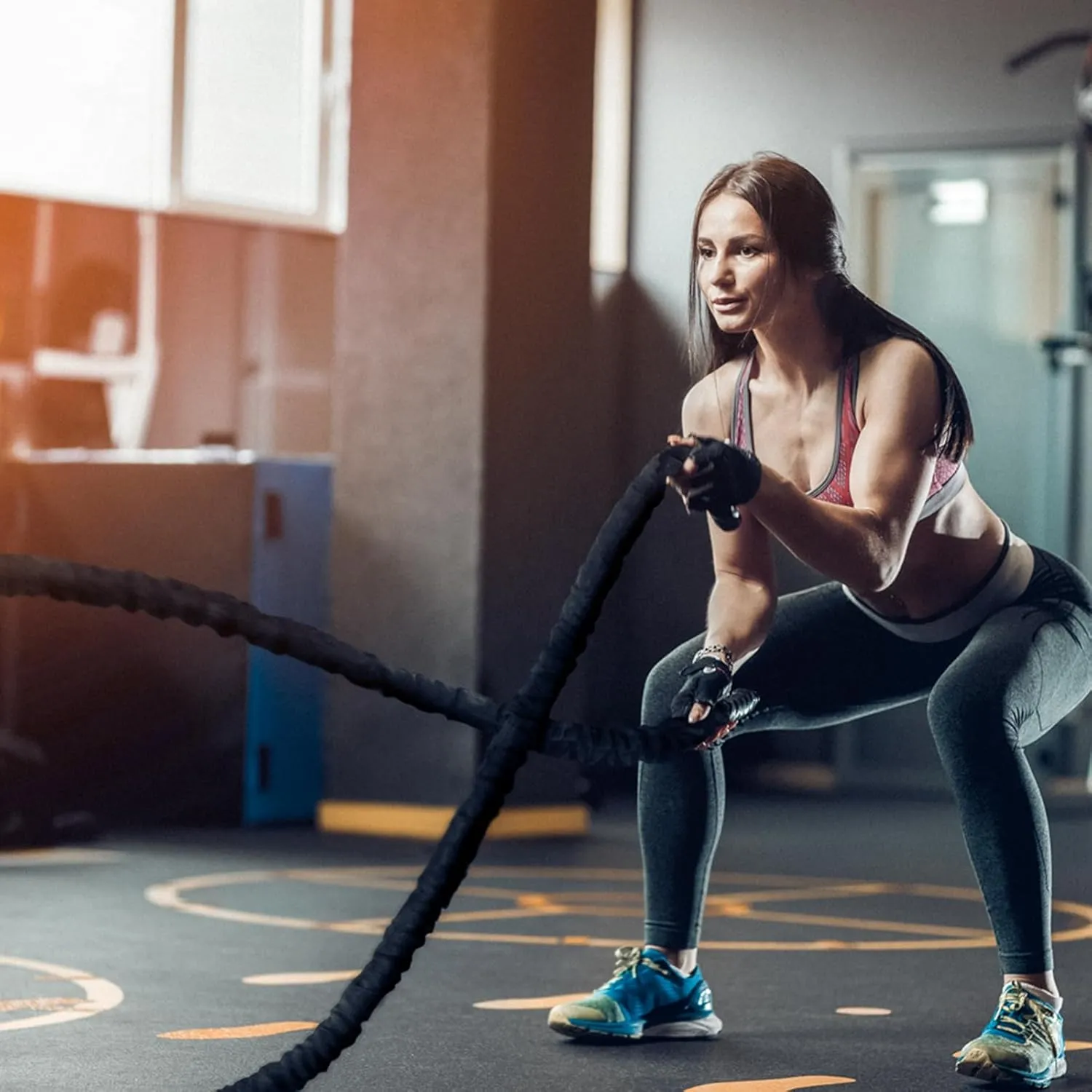 VEVOR Battle Rope, 1.5 Inch Diameter 30Ft Length Polyester Exercise Rope, Battle Exercise Equipment with Protective Sleeve & Anchor, Heavy Weighted Rope for Home Gym Workout Core Strength Training