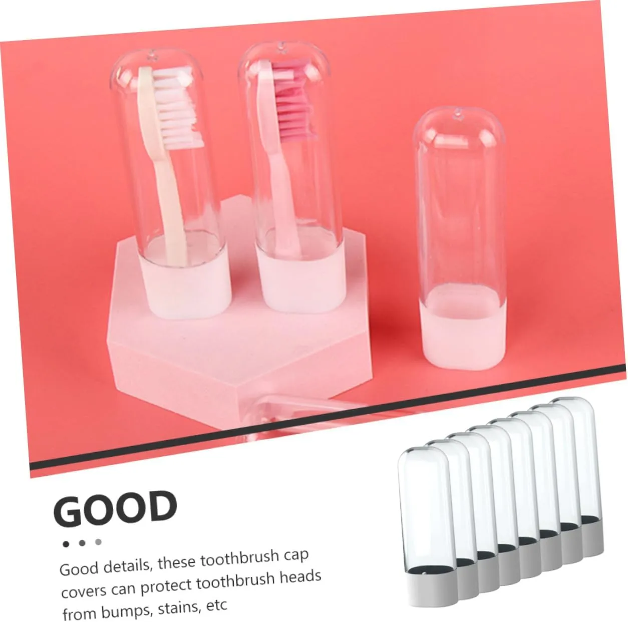 VICASKY 4sets Toothbrush Head Protection Covers Reusable Electric Toothbrush Caps for Home Travel 8pcs*4
