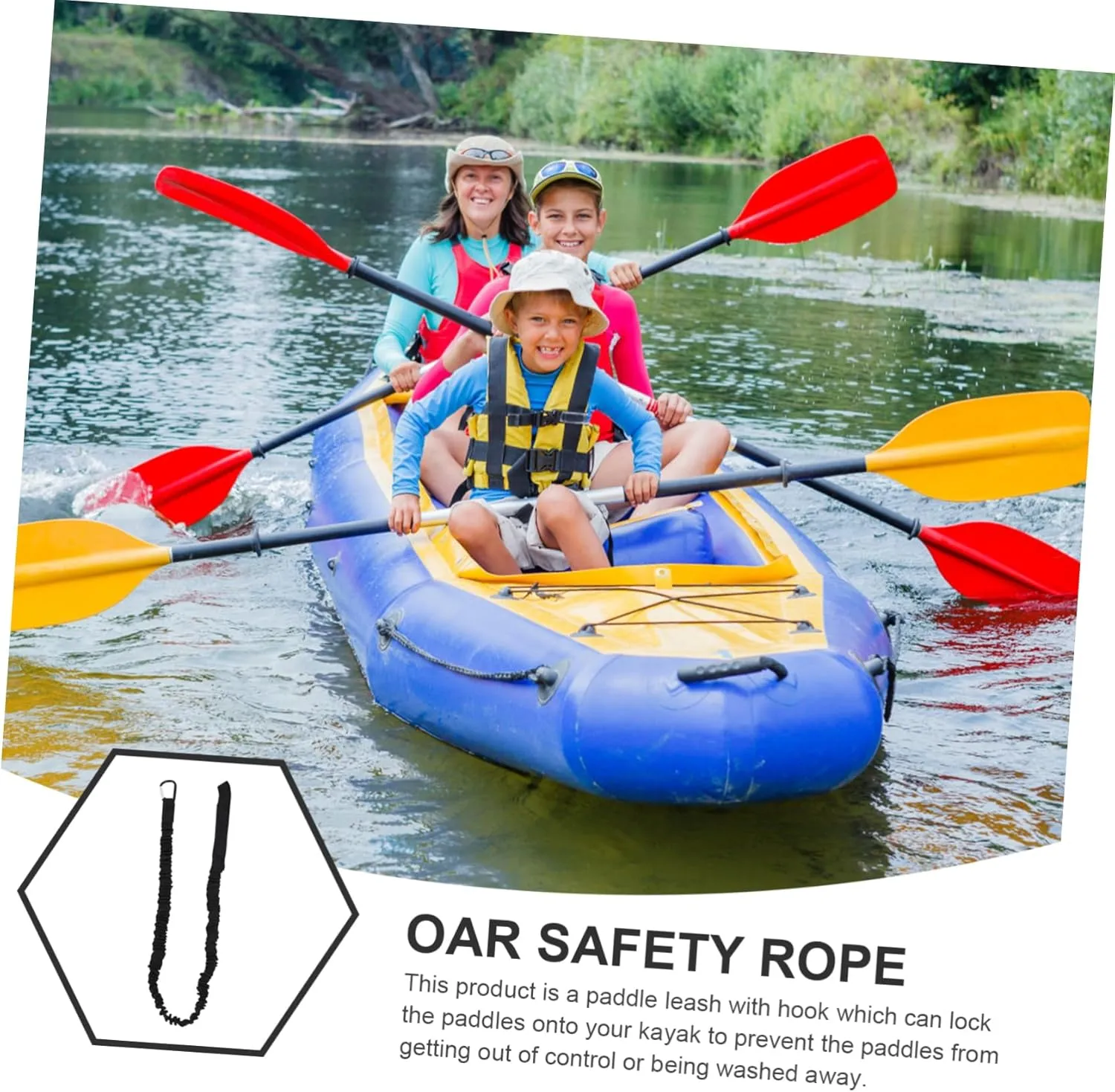 VICASKY Paddle Safety Rope Safety Lanyard Oar Rope Kayak Paddle Rope Strap Rope Kayaking Accessories Paddle