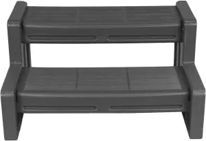 Vinyl Works 29 Inch Deluxe Resin Multi Purpose Home Garden Garage Spa and Hot Tub Steps, Gray