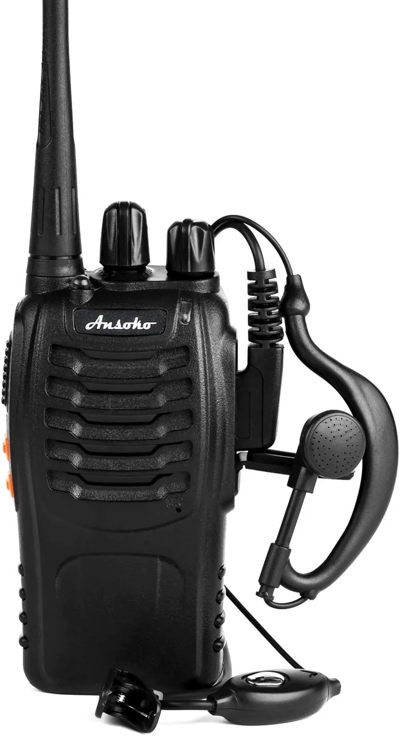 Walkie talkies 10 Pack Long Range Rechargeable 2 Way Radio UHF 16-Channel with Earpiece Li-ion Battery and Charger (Pack of 10)