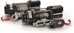 WARN 97740 16.5TI-S Electric 12V Heavyweight Winch with Spydura Pro Synthetic Cable Rope: 3/8" Diameter x 80' Length, 8.25 Ton (16,500 lb) Pulling Capacity