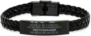 Watchmaker Gifts, Be the extraordinary Watchmaker., Watchmaker Braided Leather Bracelet, Sarcasm Gifts For Boss, Friends, Coworker. Thank you gifts. Employee Gift