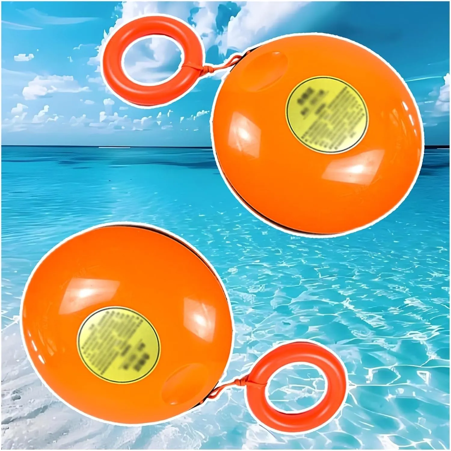 Water Rescue Disc 2 Pack, Throwable Emergency Rescues Device for Swimming, with 40m Rope, High Visibility Orange, Lifesaving Safety Equipment for Kids/Adults Load 150kg(Ten Items of disc)