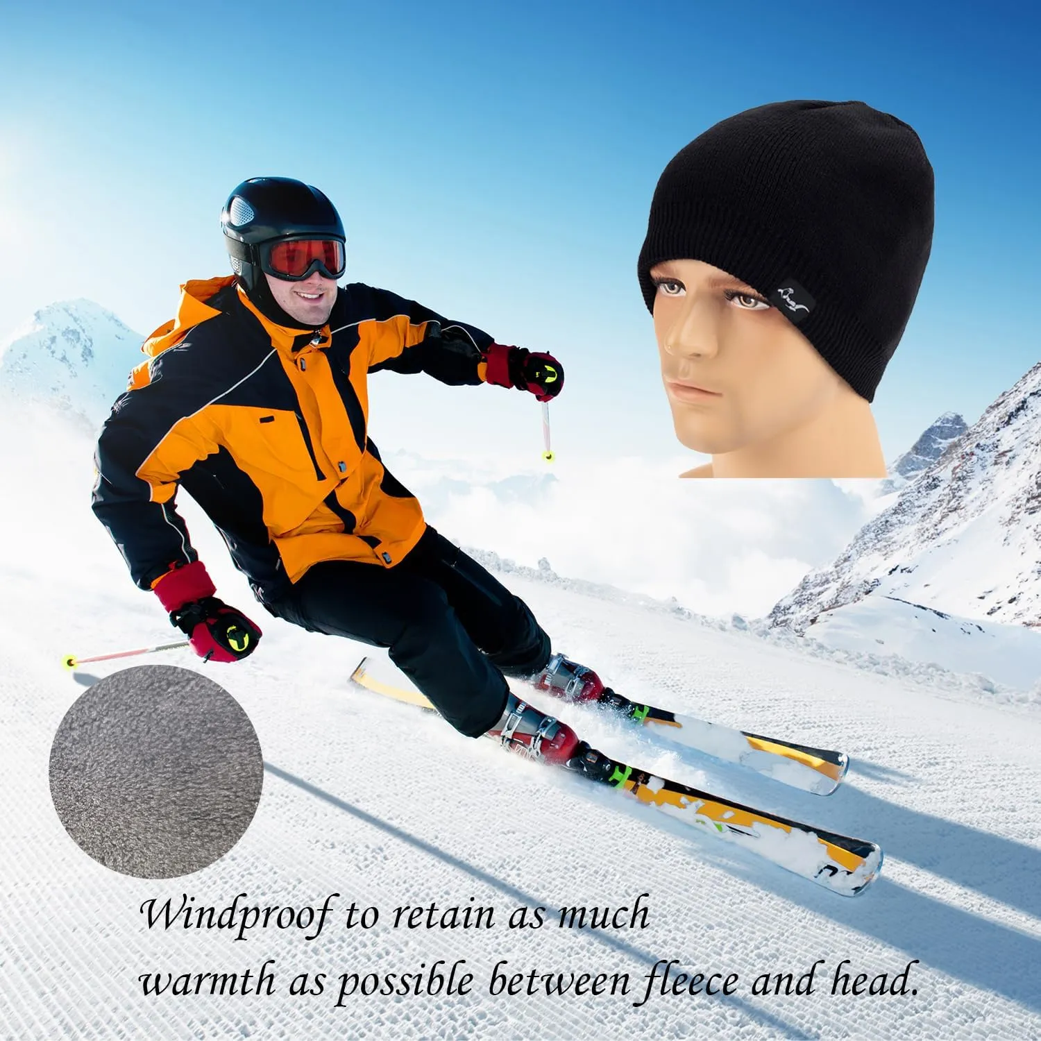 Waterproof, Windproof, Breathable Beanie Hat,Keep Your Head Warm and Completely Dry.