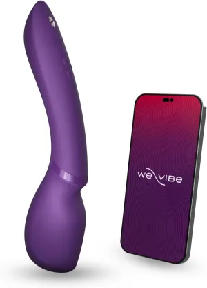 We-Vibe Wand 2 Personal Massager Vibrator | App Controlled G-Spot Stimulator Vibrator Dildo | Adult Sex Toy for Women | Female Cordless Clitoral & Body Masturbator | Waterproof & Rechargeable | Purple