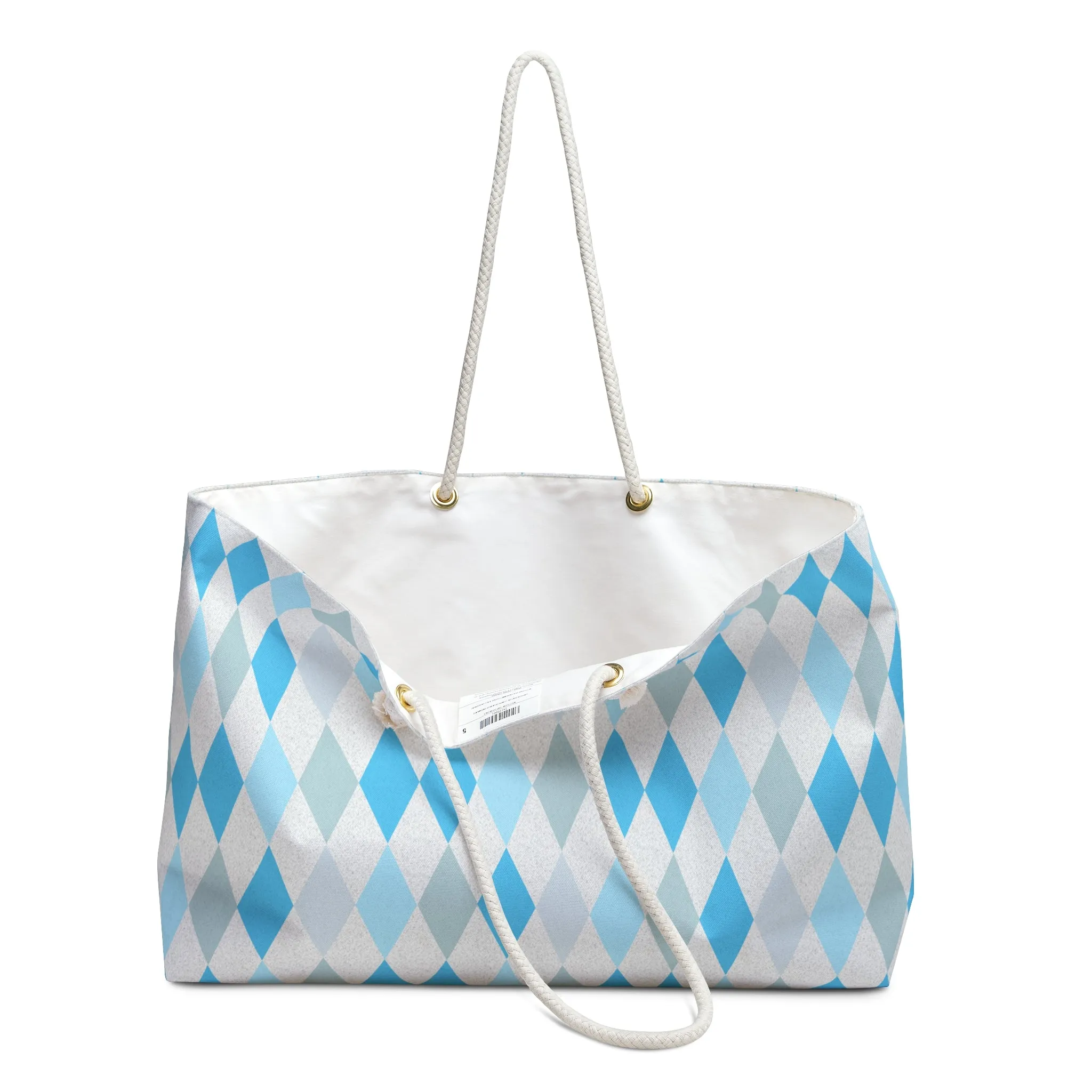 Weekender Bag - Chic Blue Diamond Pattern