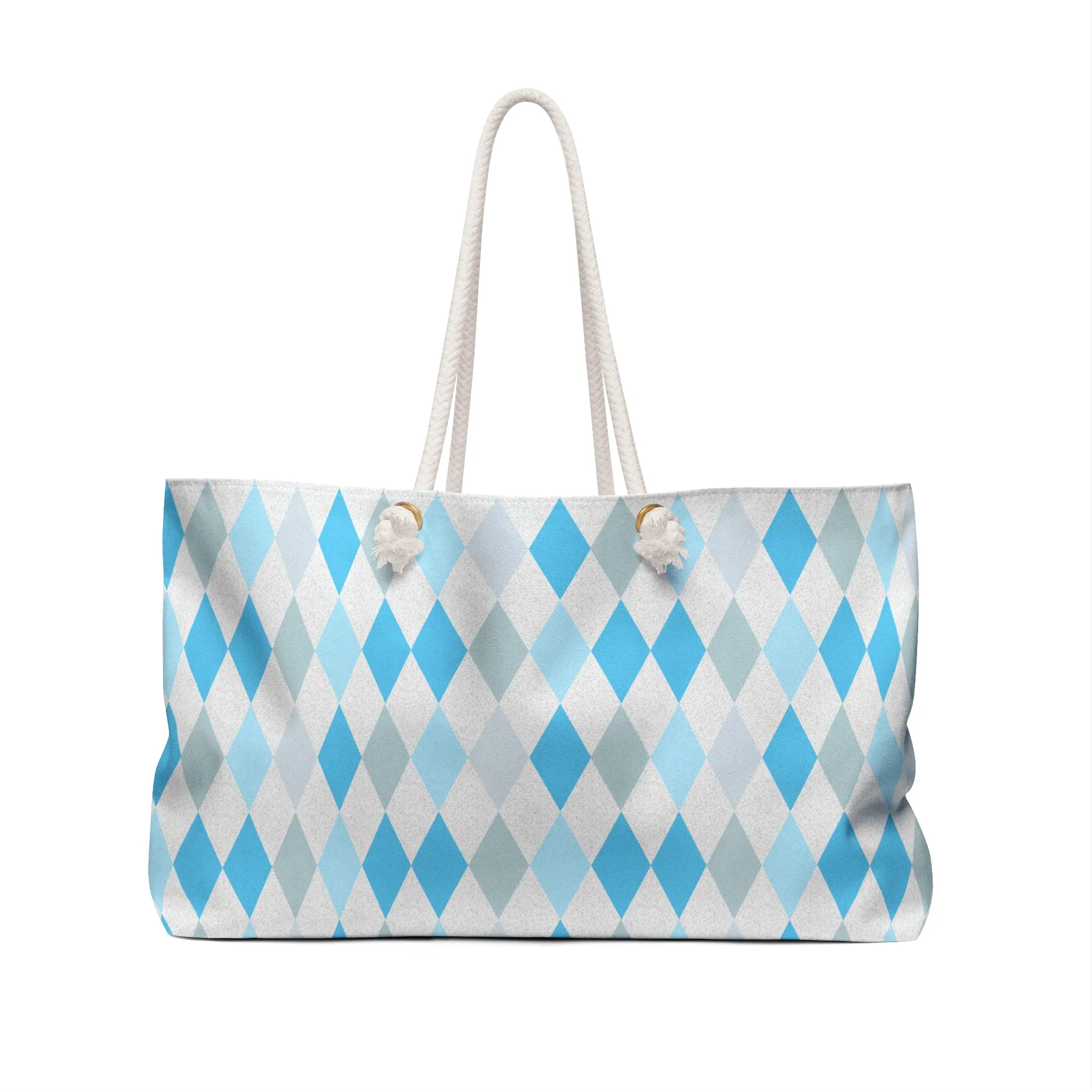 Weekender Bag - Chic Blue Diamond Pattern