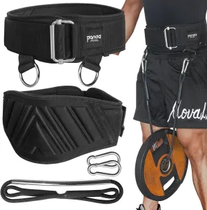 Weight Lifting Belts for Men & Women: Design Patents 2-in-1 Weightlifting & Dip Belt with Rope for Back Support, Gym Belt for Powerlifting, Pull-Ups, Squat, Training