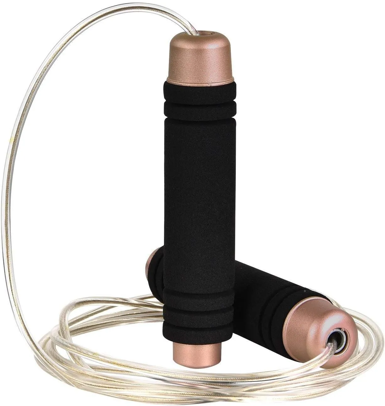 weighted jump rope for handle,Tangle-Free PU Wire rope with bearing comfortable foam handle,skipping rope for workout and fitness training for men women and kids