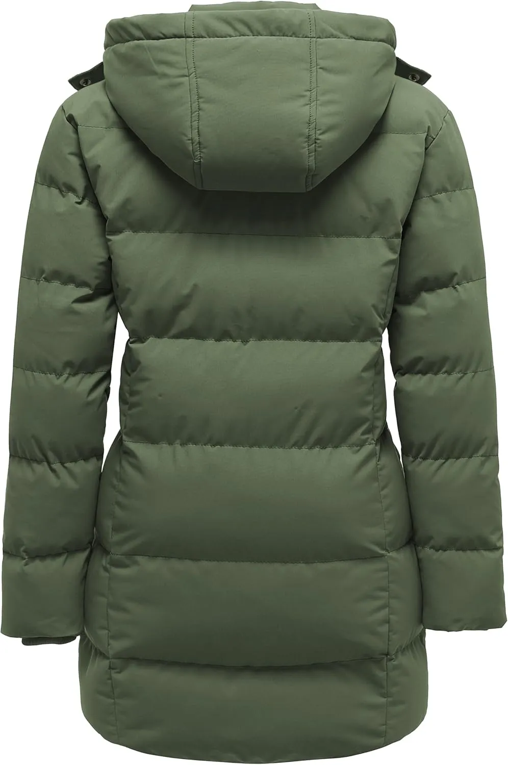 WenVen Women's Warm Thickened Parka Coat Winter Puffer Jacket with Removable Hood