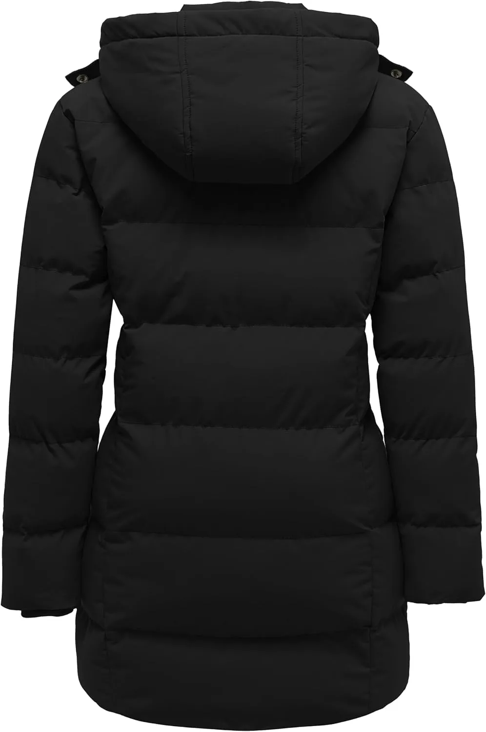 WenVen Women's Warm Thickened Parka Coat Winter Puffer Jacket with Removable Hood