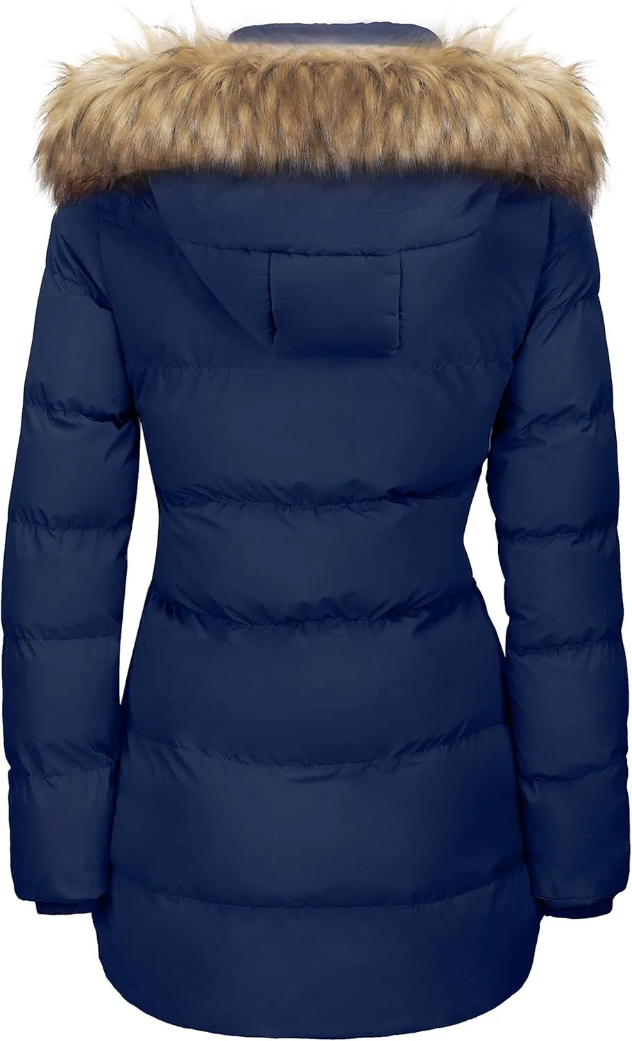 WenVen Women's Winter Thicken Puffer Coat Warm Jacket with Faux Fur Removable Hood