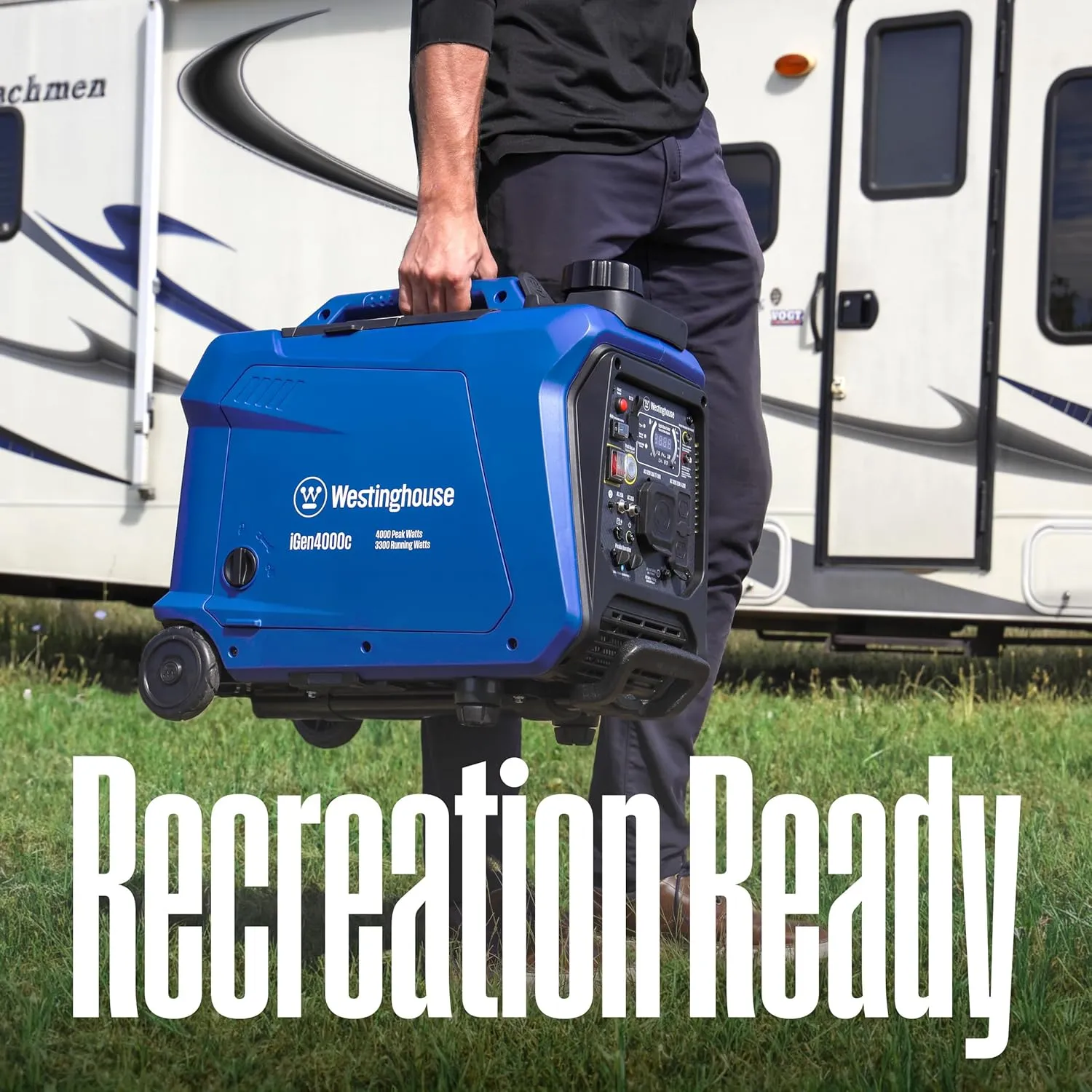 Westinghouse 4000 Peak Watt Super Quiet Portable Inverter Generator, Remote Electric Start with Auto Choke, RV Ready 30A Outlet, Gas Powered, CO Sensor, Parallel Capable