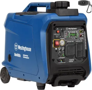Westinghouse 4000 Peak Watt Super Quiet Portable Inverter Generator, Remote Electric Start with Auto Choke, RV Ready 30A Outlet, Gas Powered, CO Sensor, Parallel Capable