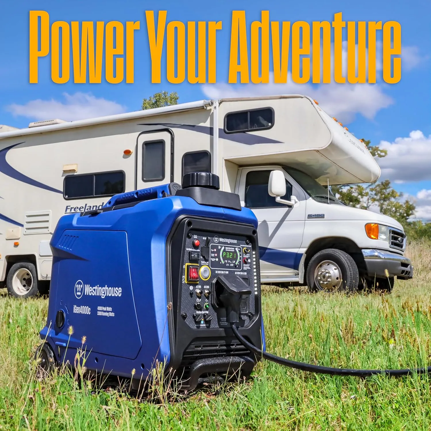 Westinghouse 4000 Peak Watt Super Quiet Portable Inverter Generator, Remote Electric Start with Auto Choke, RV Ready 30A Outlet, Gas Powered, CO Sensor, Parallel Capable