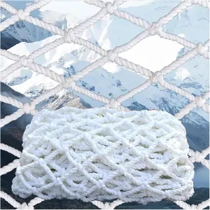 White Rope Net, Construction Safety Net, Nylon Climbing Net, Fence For Ski Resort Mesh, Playground Outdoor Fence, Various Sizes，Support Customization ( Color : White - hole diameter 3cm , Size : 2mx2m