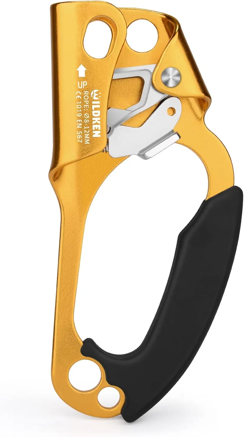 WILDKEN Climbing Hand Ascender Outdoor Mountaineering Tree Arborist Climbing Rappelling Equip Hand Ascender for 8-14MM Rope Left Right Hand Ascender