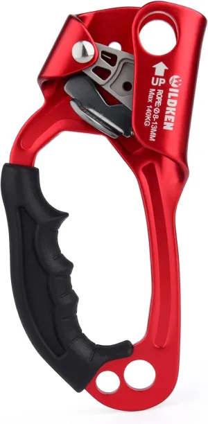 WILDKEN Climbing Hand Ascender Outdoor Mountaineering Tree Arborist Climbing Rappelling Equip Hand Ascender for 8-14MM Rope Left Right Hand Ascender