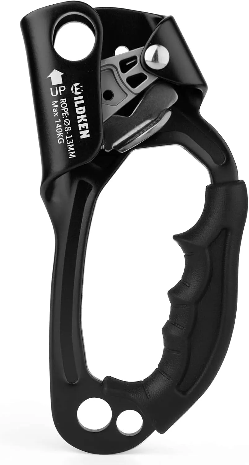 WILDKEN Climbing Hand Ascender Outdoor Mountaineering Tree Arborist Climbing Rappelling Equip Hand Ascender for 8-14MM Rope Left Right Hand Ascender