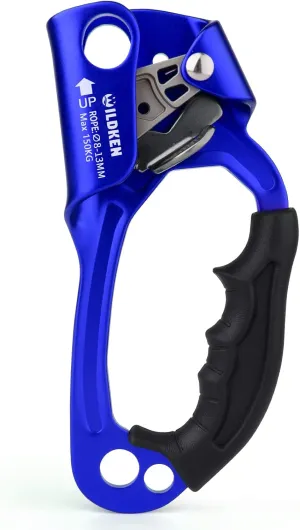 WILDKEN Climbing Hand Ascender Outdoor Mountaineering Tree Arborist Climbing Rappelling Equip Hand Ascender for 8-14MM Rope Left Right Hand Ascender