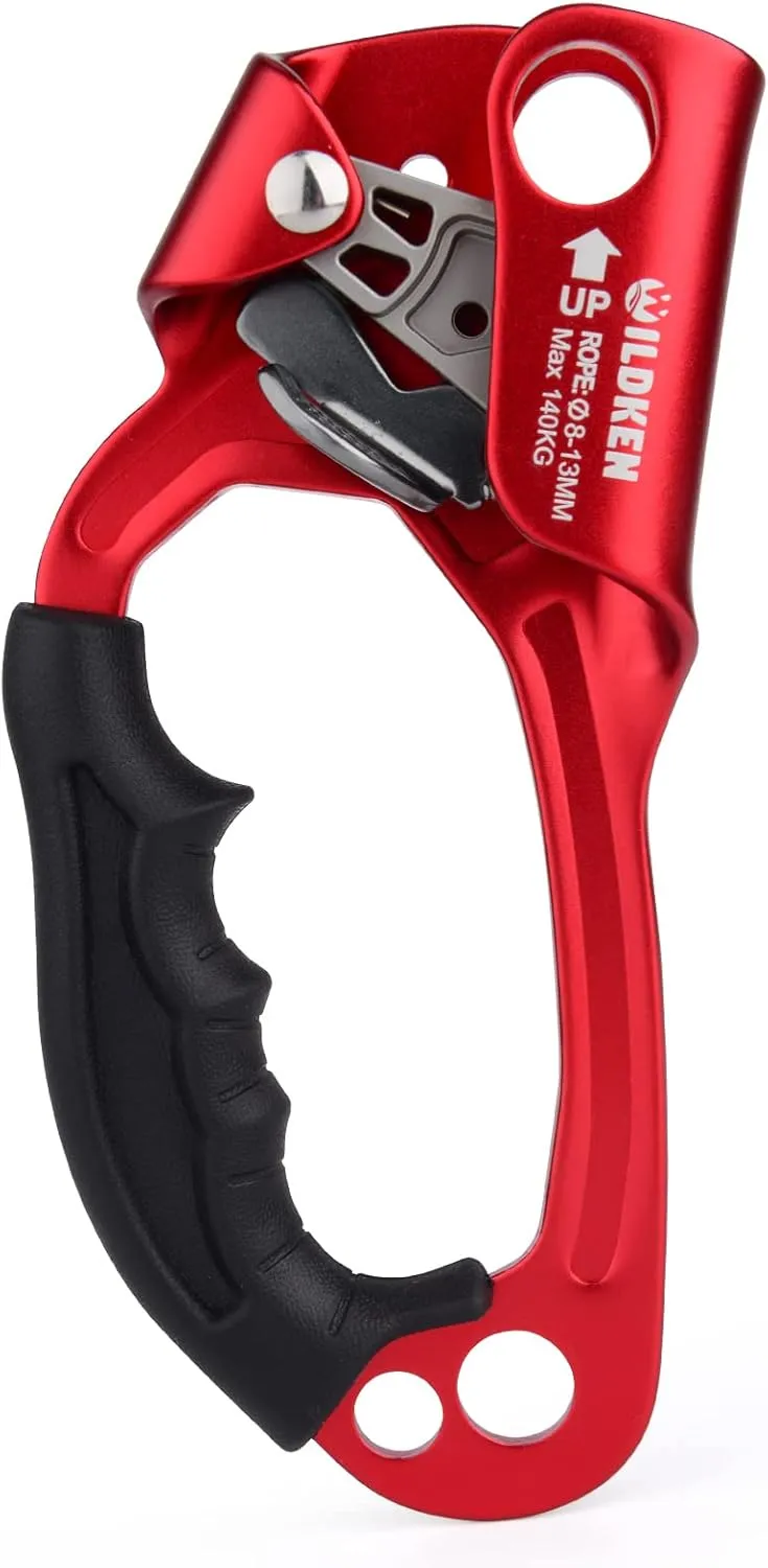 WILDKEN Climbing Hand Ascender Outdoor Mountaineering Tree Arborist Climbing Rappelling Equip Hand Ascender for 8-14MM Rope Left Right Hand Ascender
