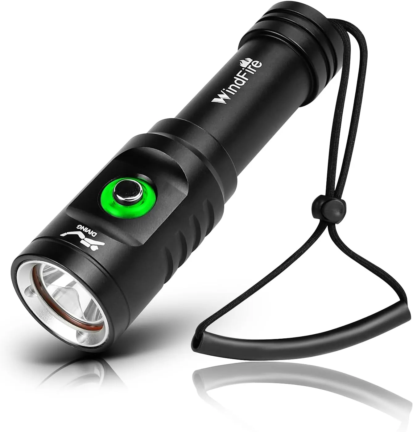 WINDFIRE Dive Light Scuba Diving Flashlight Dive Torch Rechargeable, 3 Modes Underwater Light Waterproof Flashlight, Safety Dive Lights with Power Indicator for Night Diving