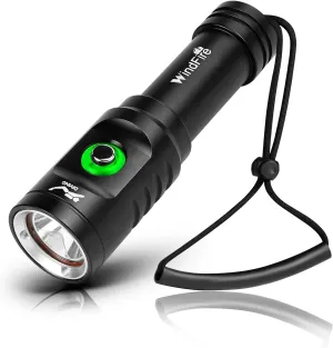 WINDFIRE Dive Light Scuba Diving Flashlight Dive Torch Rechargeable, 3 Modes Underwater Light Waterproof Flashlight, Safety Dive Lights with Power Indicator for Night Diving