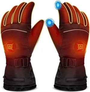 Winter Warm Heated Glove for Men Women, Skiing Hiking Fishing Hunting Riding Electric Heated Gloves, Touchscreen Rechargeable Battery Powered Heating Gloves-3 Temperature Setting Levels-5000mA||X-L
