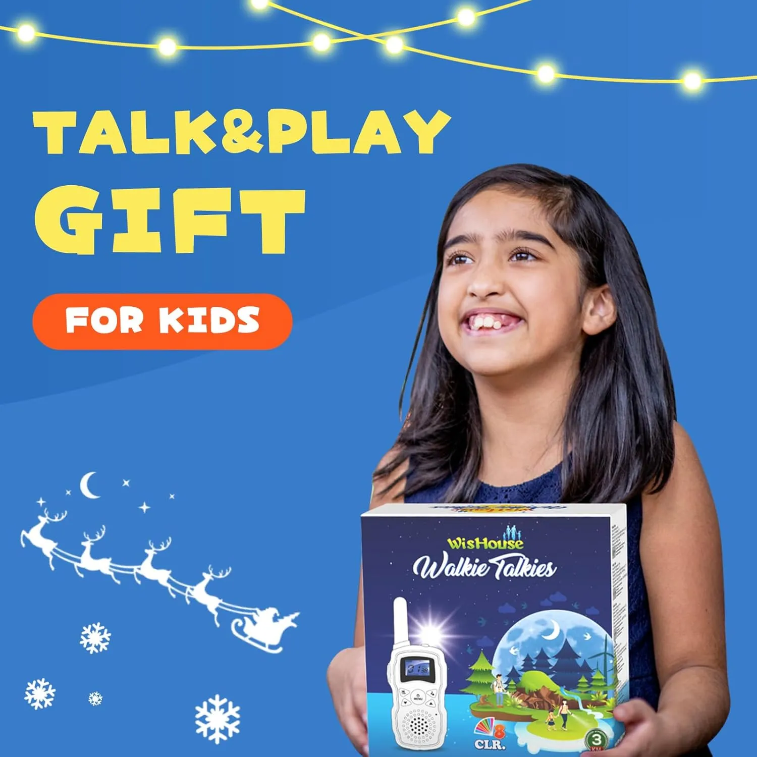 Wishouse Walkie Talkies for Kids Adult Long Range Rechargeable 3 Pack,Boy Wearable Walky Talky Set 2 Way Radio with USB Charger Battery,Camping Games Toy Birthday Xmas Gift for Girl Children Family
