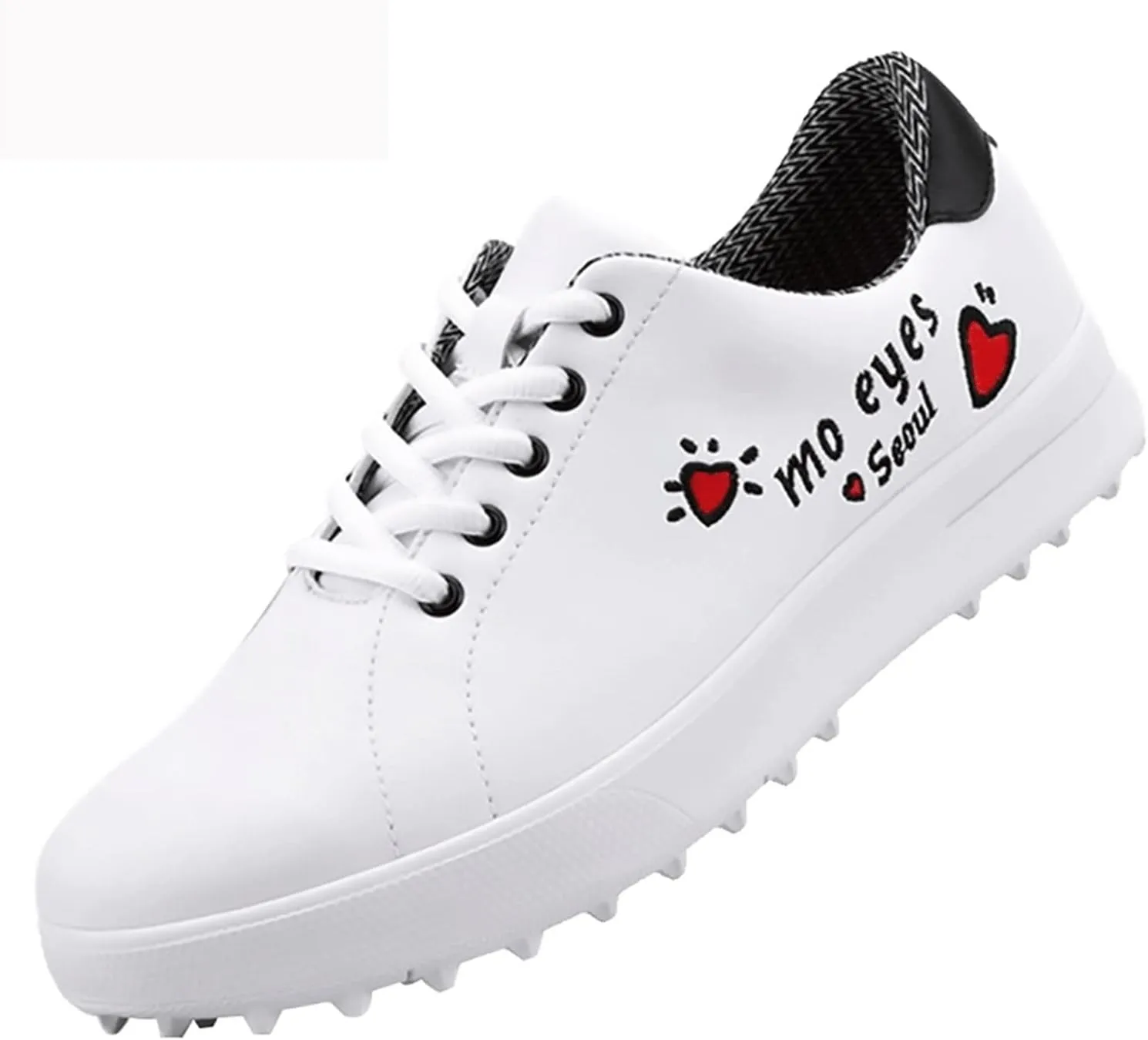 Women Golf Shoes, Golf Shoes, Ladies Waterproof Shoes, Korean Style All-Match White Shoes, Soft and Breathable (Color : White, Size : 5)