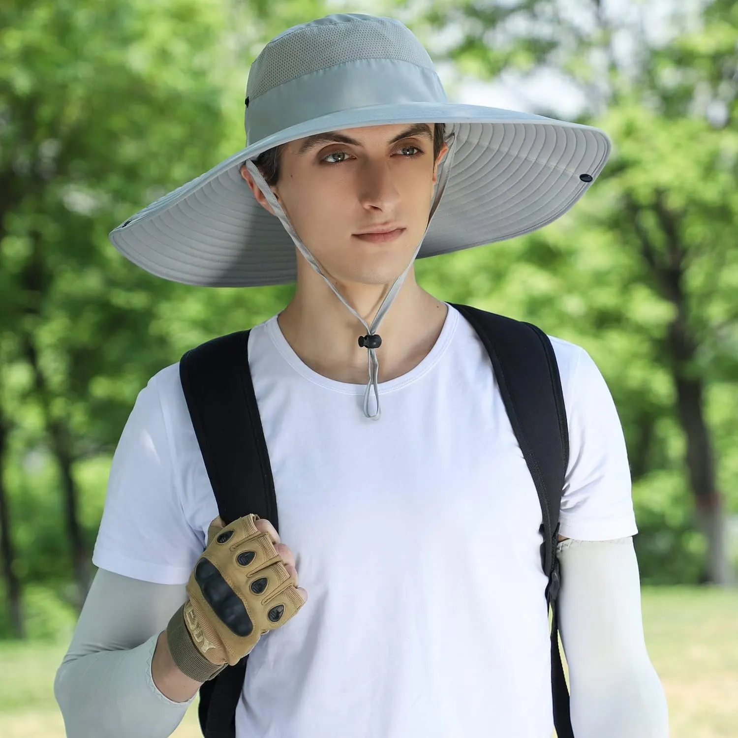 Women Wide Brim Face Mask Sun Hat Detachable Neck Face Flap Ponytail UV Protection Visor Hat Garden Fishing Hiking