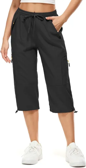 Women's Cargo Capris Pants Casual Hiking Pants Lightweight Quick Dry Travel Summer Pants for Women