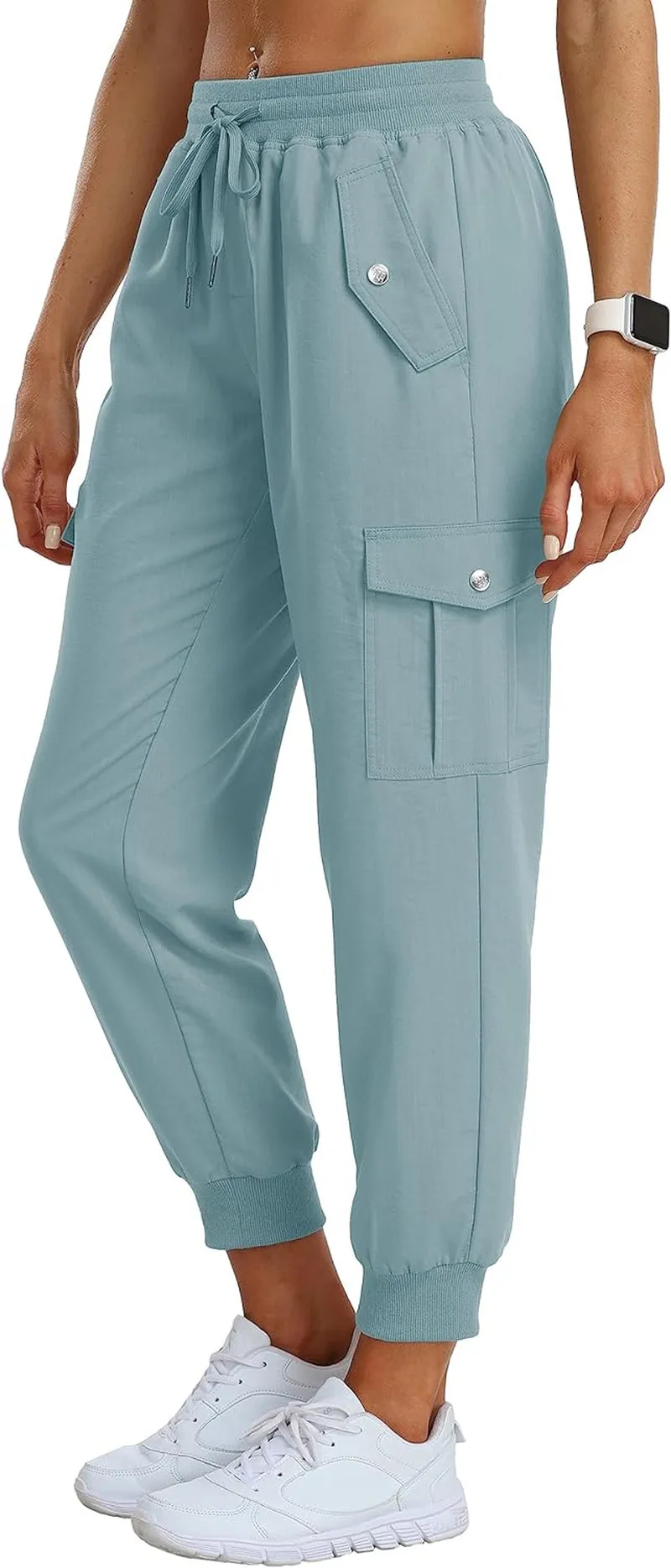 Women's Cargo Pants Joggers Elastic Waist