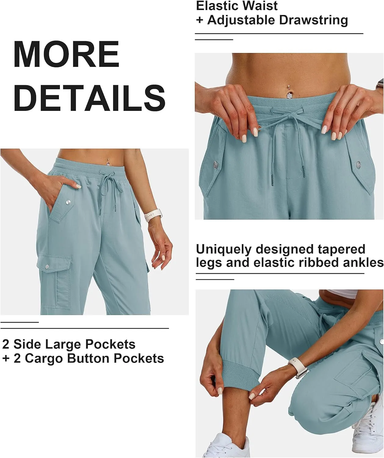 Women's Cargo Pants Joggers Elastic Waist