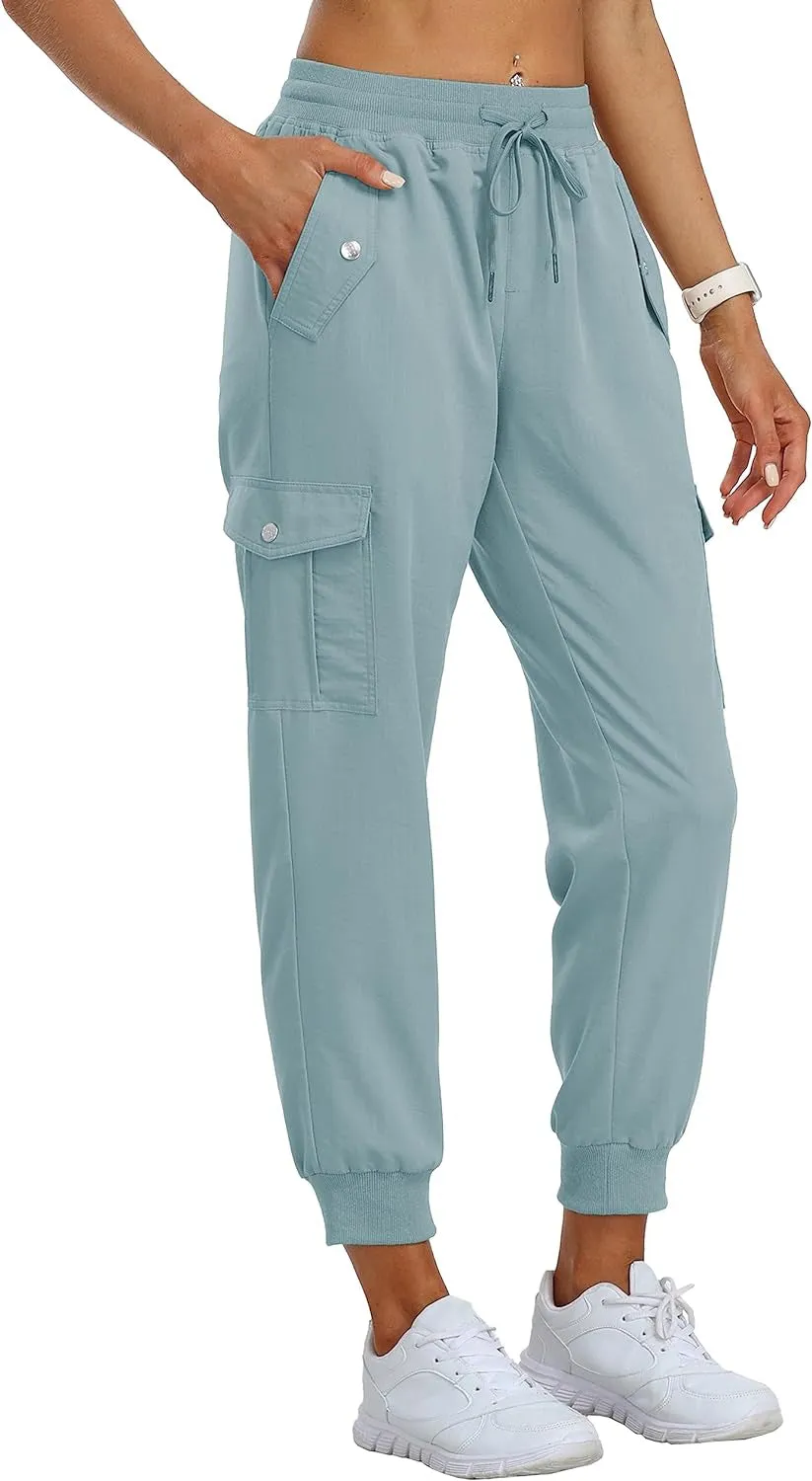 Women's Cargo Pants Joggers Elastic Waist