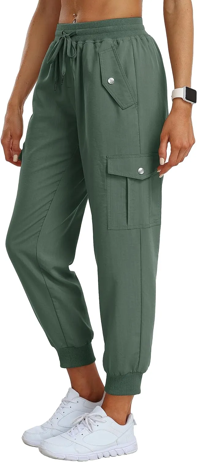 Women's Cargo Pants Joggers Elastic Waist