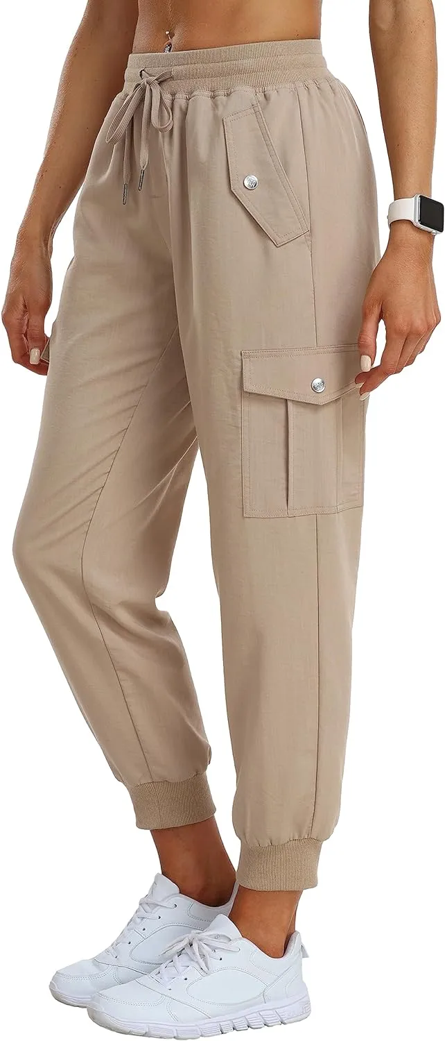 Women's Cargo Pants Joggers Elastic Waist