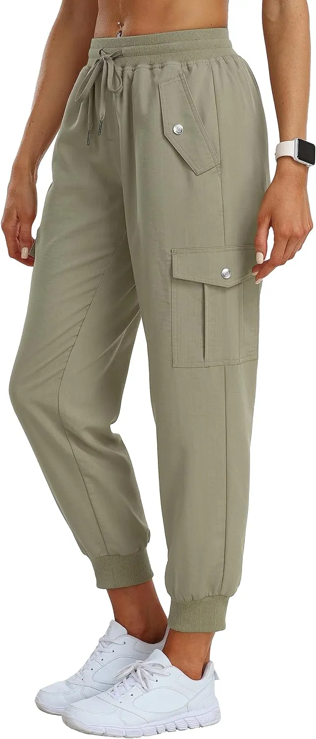 Women's Cargo Pants Joggers Elastic Waist