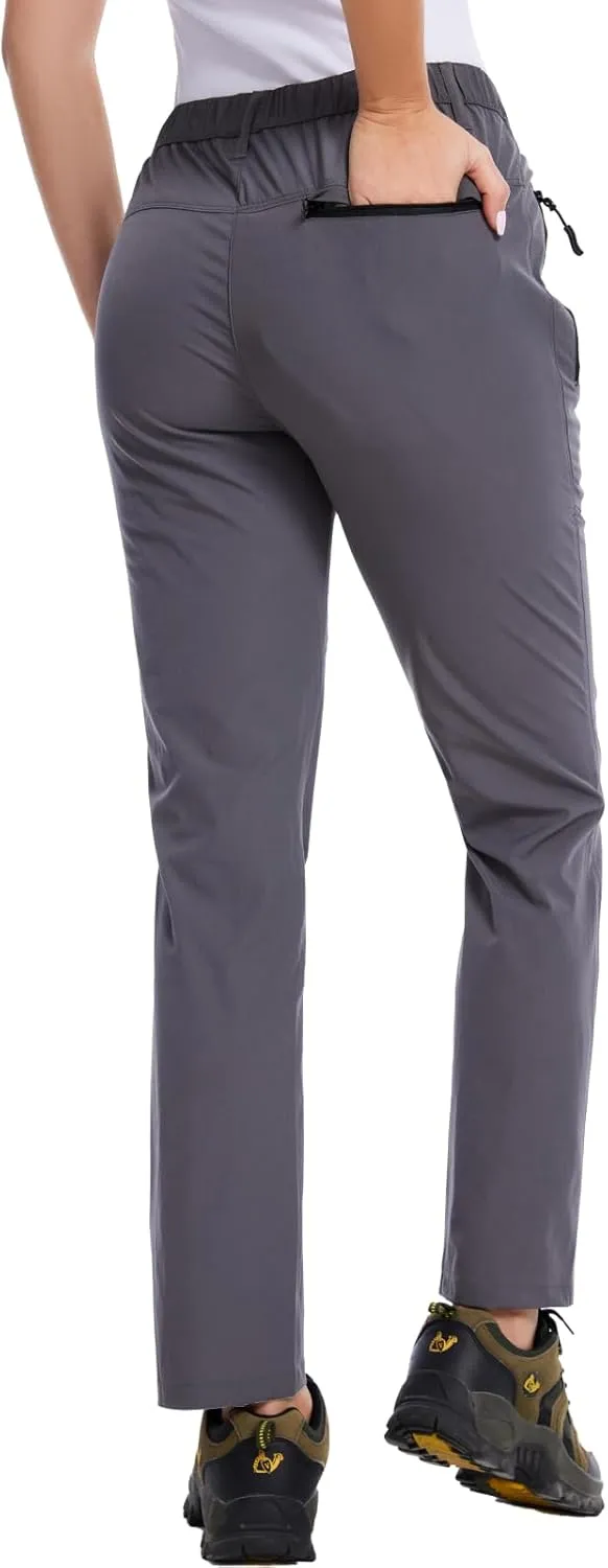 WORK IDEA Women's Hiking Pants Outdoor Water-Resistant Quick Dry Flex Travel Pants Lightweight